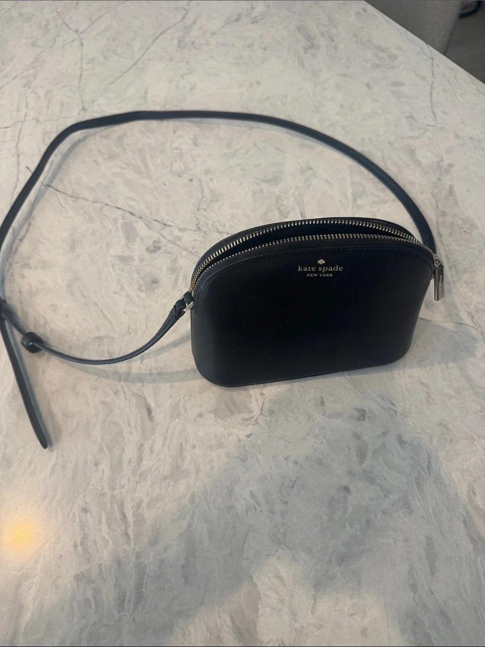 kate spade Black Leather purse with Gold Logo